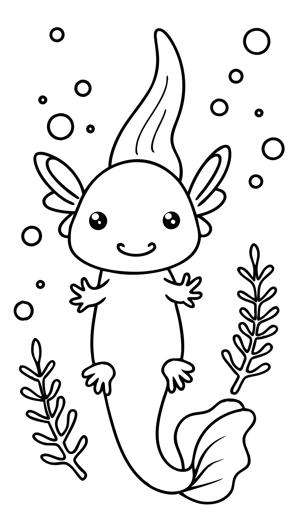 Página de coloración de Axolotl gratis